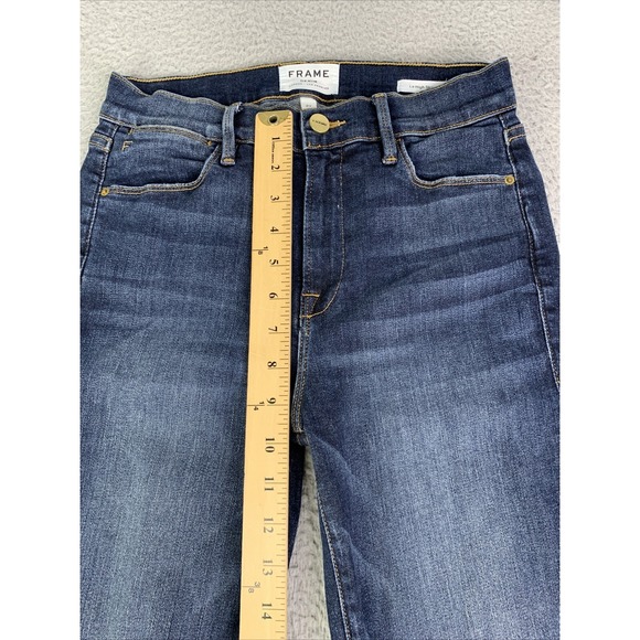 FRAME Jeans Womens Size 27 Waist 26 Le High Skinny Stretch Factory Distressed - Picture 2 of 10